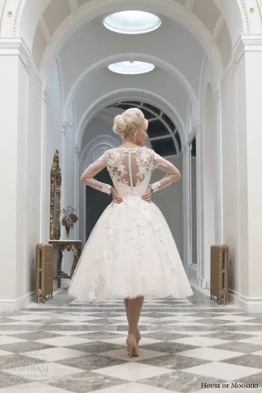house-of-mooshki-tea-length-wedding-dress-fall-2014-charlotte-long-sleeve-gown-illusion-back-view