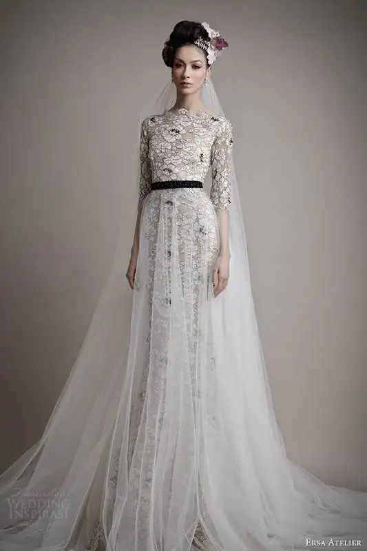ersa-atelier-bridal-2015-kahina-black-colored-lace-wedding-dress-sleeves-tulle-overskirt