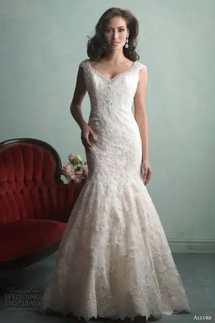 allure-bridal-fall-2014-modified-a-line-wedding-dress-cap-sleeves-style-9151