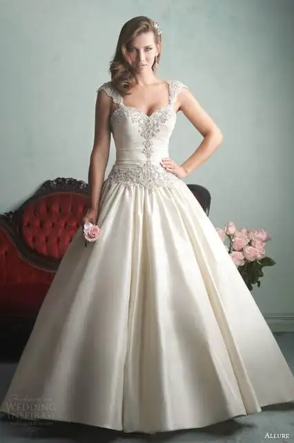 allure-bridals-fall-2014-ivory-ball-gown-wedding-dress-cap-sleeves-style-9161