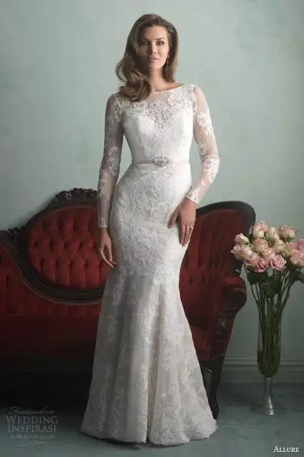 allure-bridals-fall-2014-long-sleeve-lace-wedding-dress-style-9167