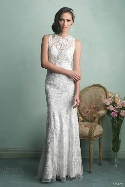 allure-bridals-fall-2014-sleeveless-lace-sheath-wedding-dress-style-9160