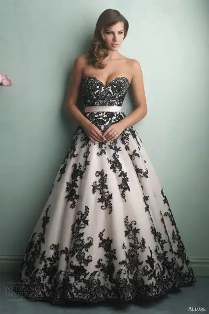 allure-bridals-fall-2014-strapless-ball-gown-black-lace-style-9150
