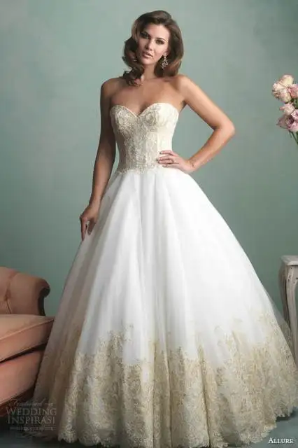 allure-bridals-fall-2014-strapless-ball-gown-gold-lace-style-9171