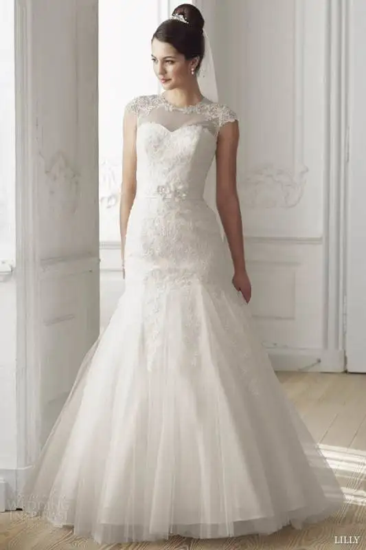 lilly-bridal-2014-illusion-cap-sleeve-wedding-dress-strapless-gown-style-08-3279-cr