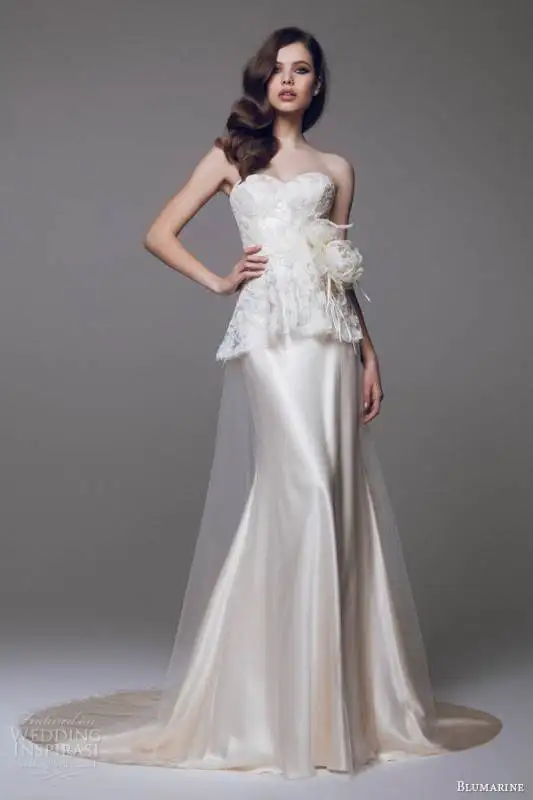 blumarine-bridal-2015-beautiful-strapless-wedding-dress-lace-peplum-bodice