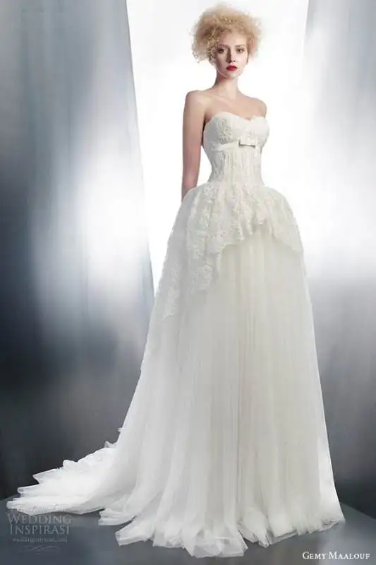gemy-maalouf-2015-bridal-strapless-ball-gown-wedding-dress-lace-overskirt-style-4147