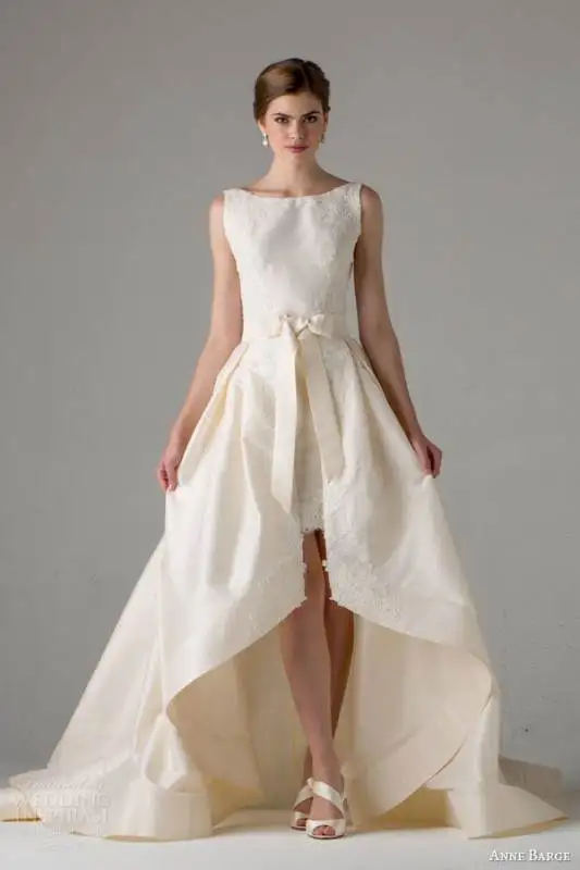 anne-barge-bridal-fall-2015-jenny-sleeveless-wedding-dress-high-low-skirt-bow-waist