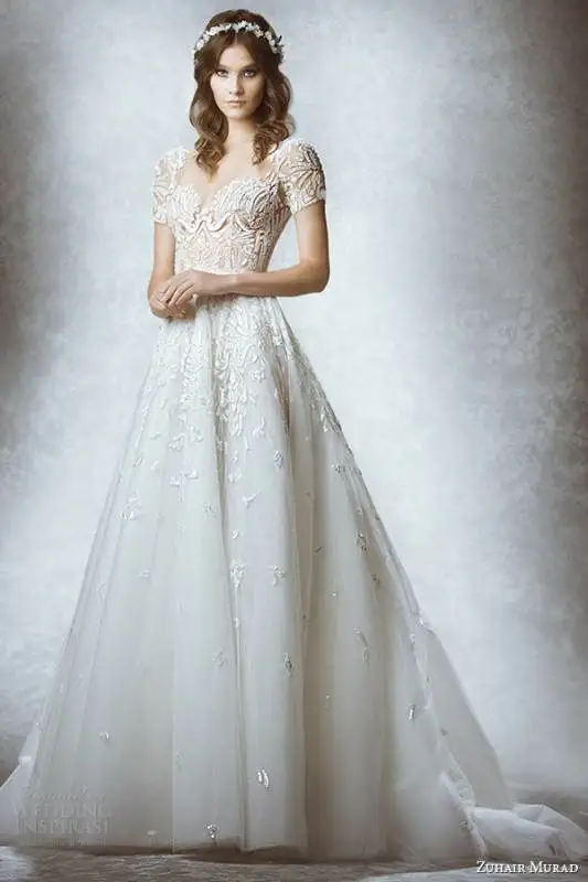 zuhair-murad-bridal-fall-2015-wedding-dress-short-sleeves-sweetheart-neckline-bustier-corset-bodice-a-line-gown-style-macy1